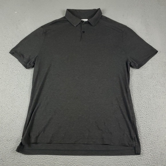 Lululemon Polo Shirt Mens Large Gray Tech Casual Short Sleeve Adult * - Picture 2 of 8